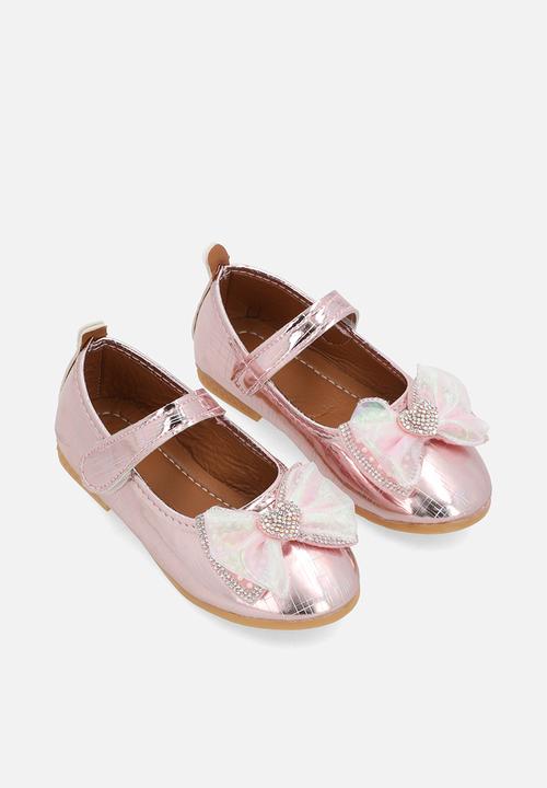 Pop Candy - Metallic bowknot pumps - pink