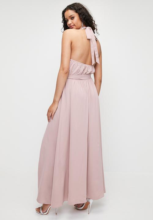 MILLA - Soft waisted halter maxi dress - violet
