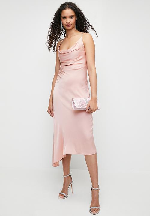 MILLA - Cowl slip dress with asym hem - moonbeam