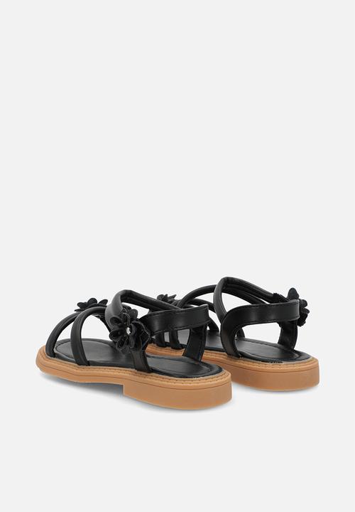 Pop Candy - Floral strappy sandal-black