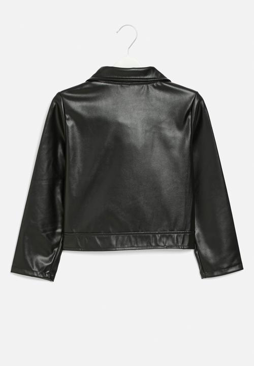 Pop Candy - Faux leather biker jacket - black