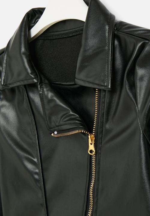Pop Candy - Faux leather biker jacket - black