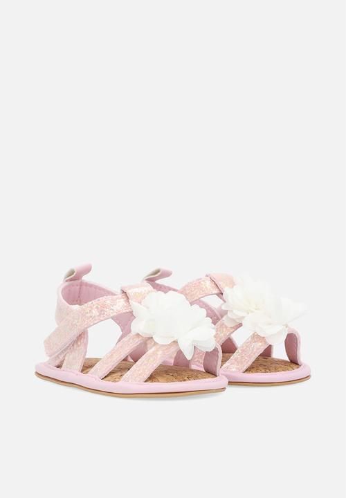 Pop Candy - Metallic floral sandals - pink