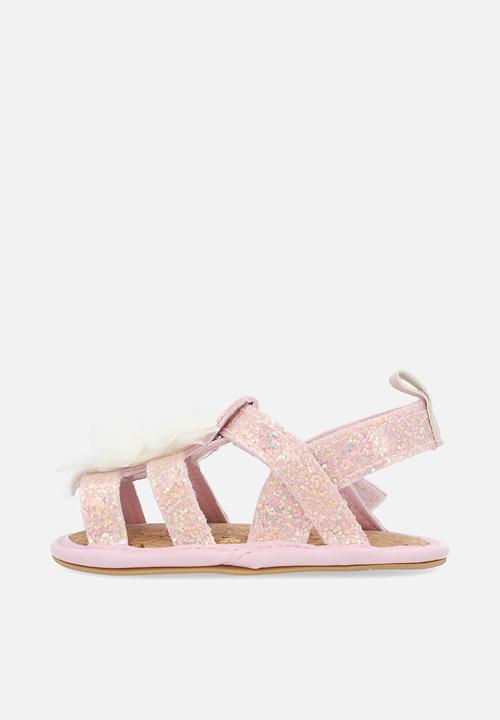 Pop Candy - Metallic floral sandals - pink