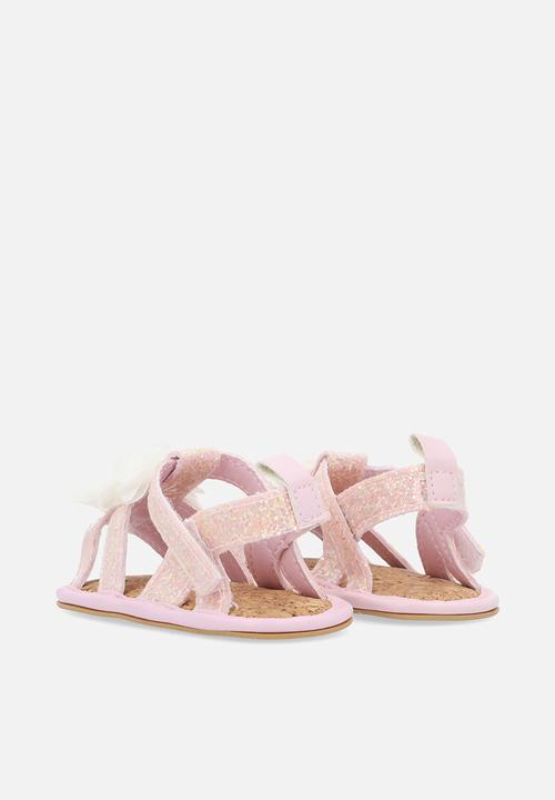 Pop Candy - Metallic floral sandals - pink