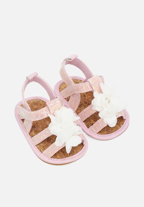 Pop Candy - Metallic floral sandals - pink