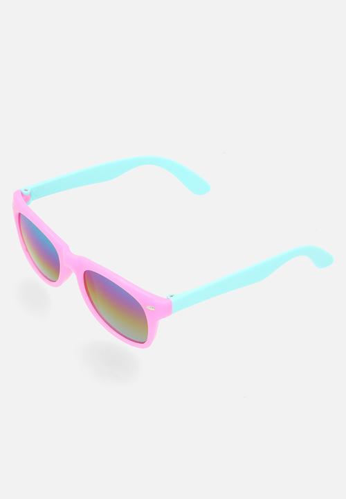 Pop Candy - Colour block wayfarers - pink & blue