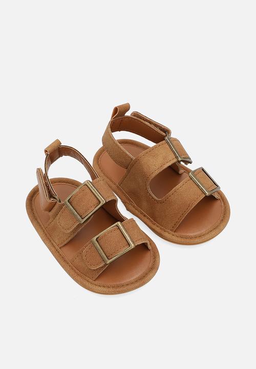Pop Candy - Twin buckle sandals- tan
