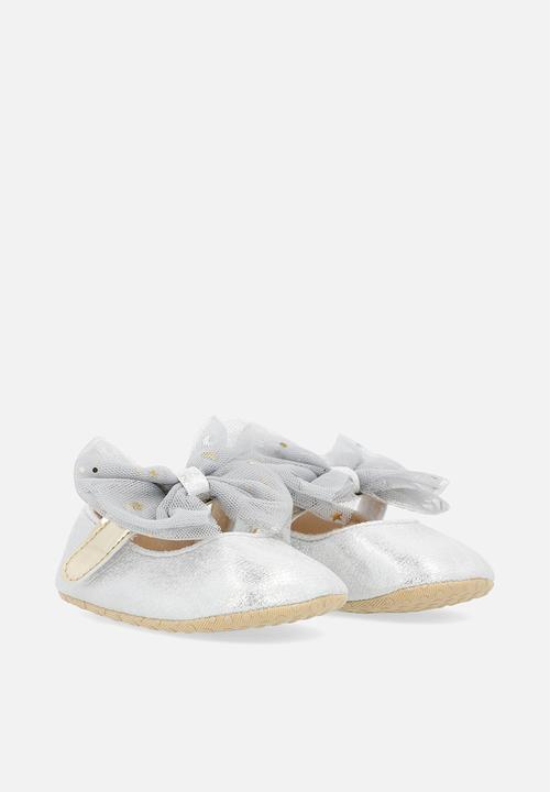 Pop Candy - Mettalic bow pumps - silver