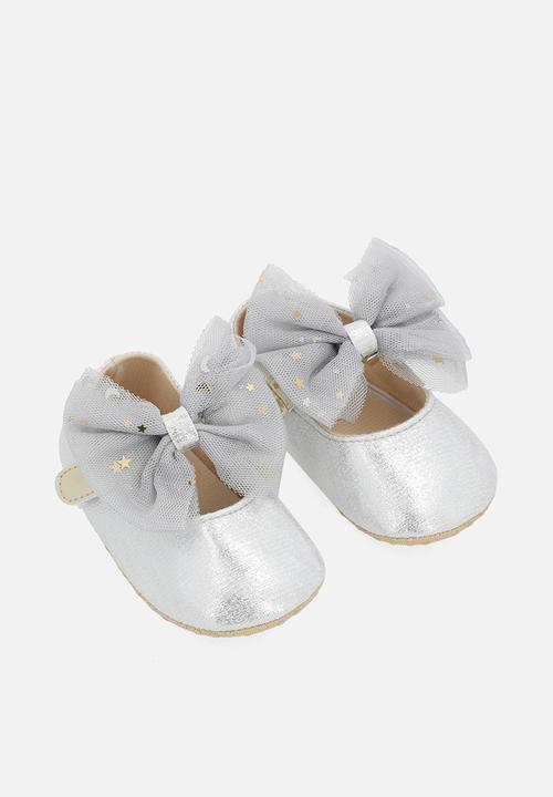 Pop Candy - Mettalic bow pumps - silver