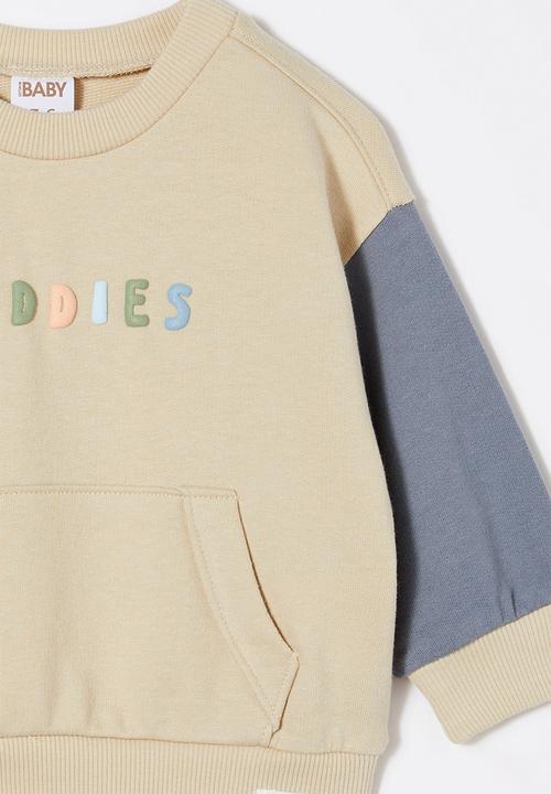 Cotton On - Alma drop shoulder sweater - rainy day/buddies colourblock