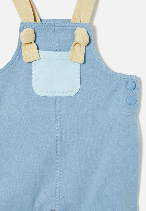 Cotton On - Kennedy fleece shortall - dusty blue/colourblock