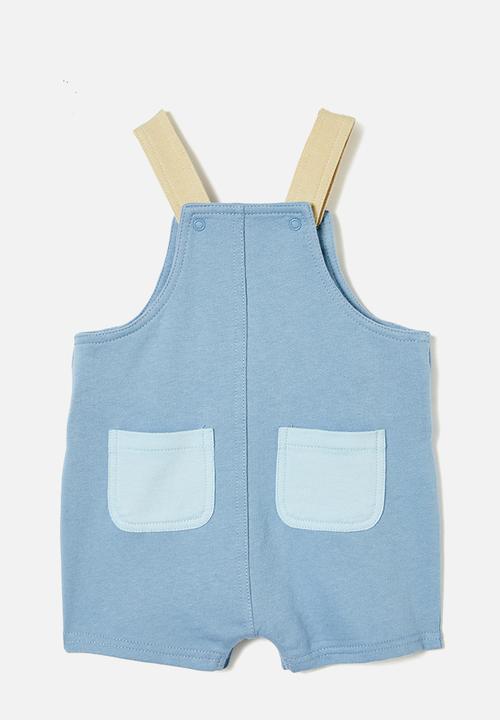 Cotton On - Kennedy fleece shortall - dusty blue/colourblock