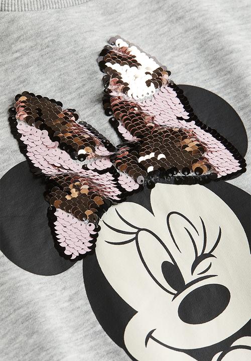 H&M - Printed sweatshirt - light grey marl minnie mouse 