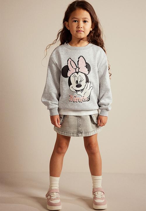 H&M - Printed sweatshirt - light grey marl minnie mouse 