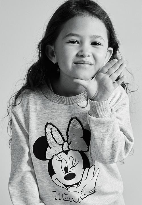 H&M - Printed sweatshirt - light grey marl minnie mouse 