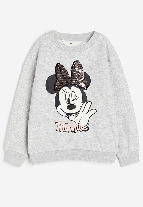 H&M - Printed sweatshirt - light grey marl minnie mouse 