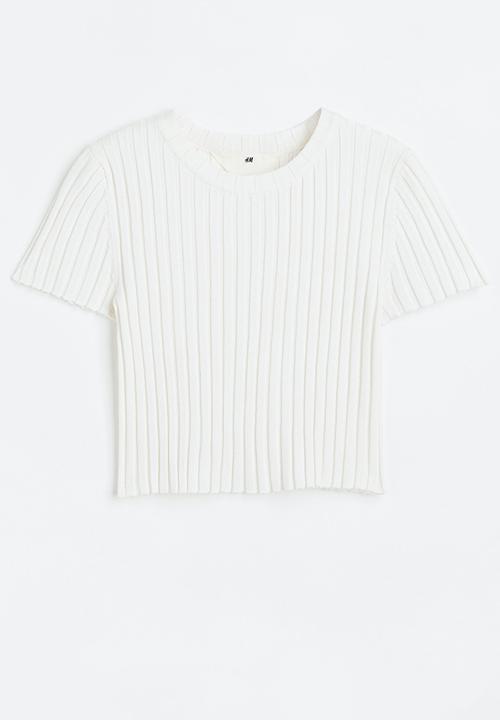 H&M - Rib-knit top - white