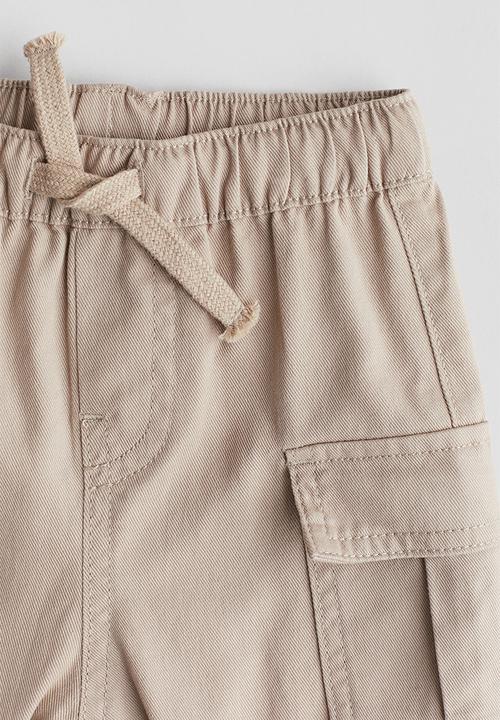 H&M - Cotton twill joggers - beige