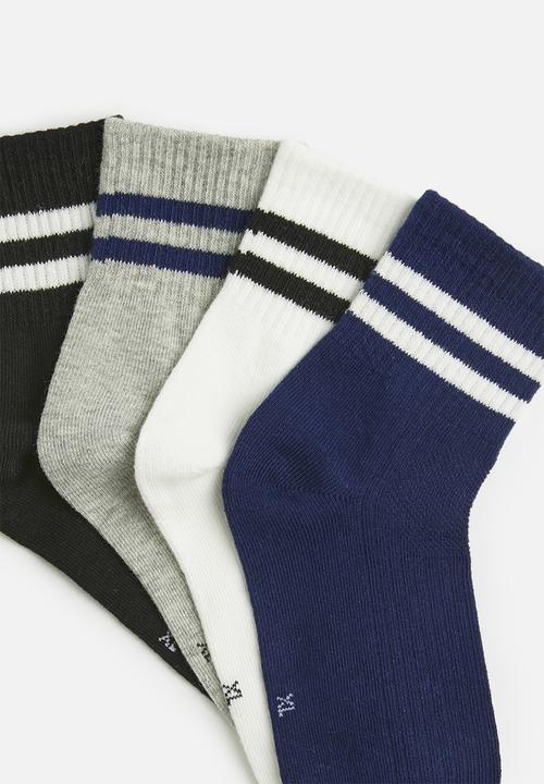 Pop Candy - 4 Pack socks set-navy and grey