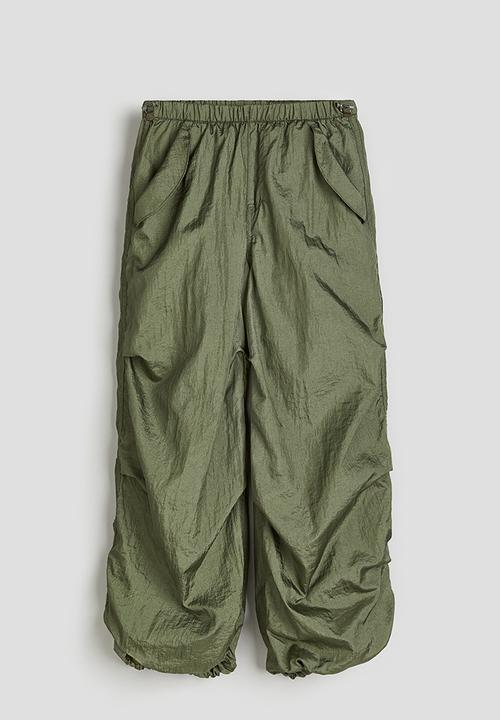 H&M - Parachute trousers - dark khaki green