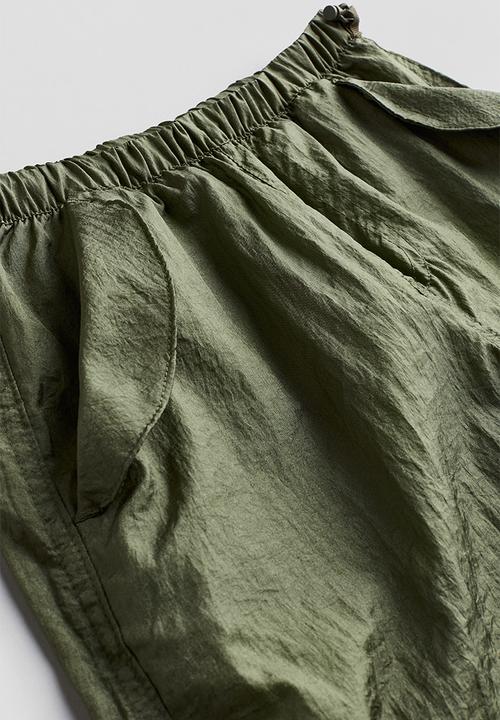 H&M - Parachute trousers - dark khaki green