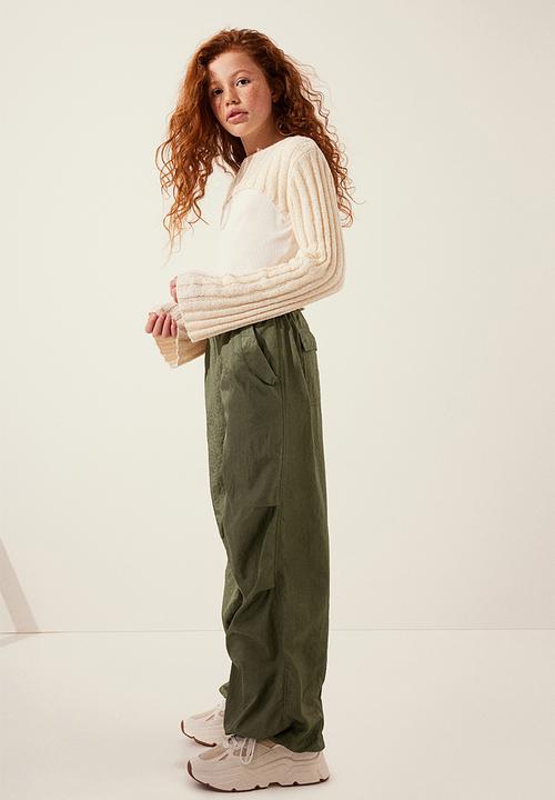H&M - Parachute trousers - dark khaki green