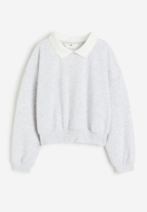 H&M - Collared sweatshirt - light grey marl