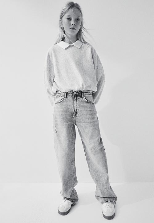 H&M - Collared sweatshirt - light grey marl