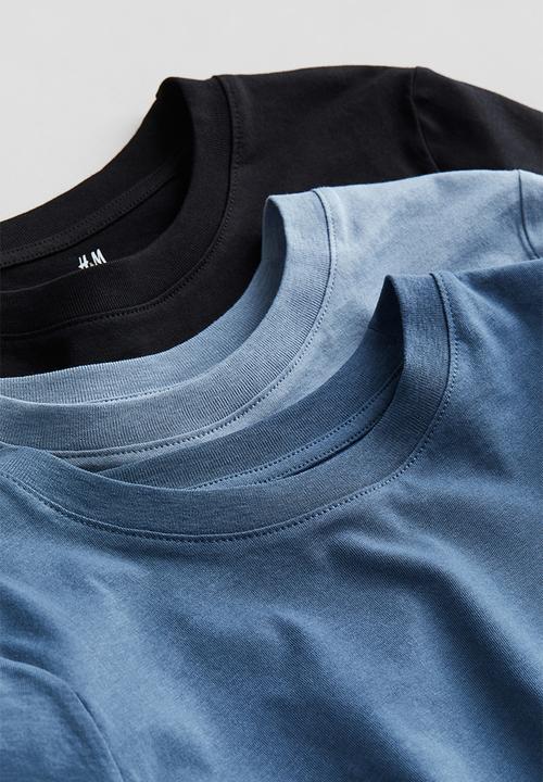 H&M - 3-Pack T-shirts - blue & black