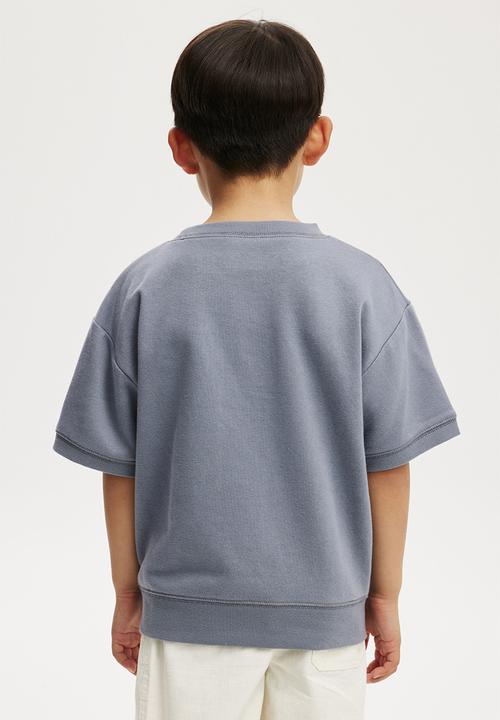 Cotton On - Sandy short sleeve sports crew - steel/good vibes