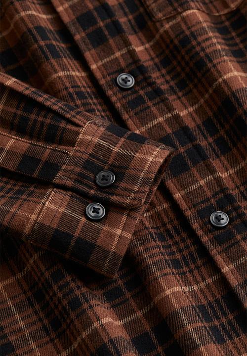H&M - Regular fit flannel shirt - brown checked