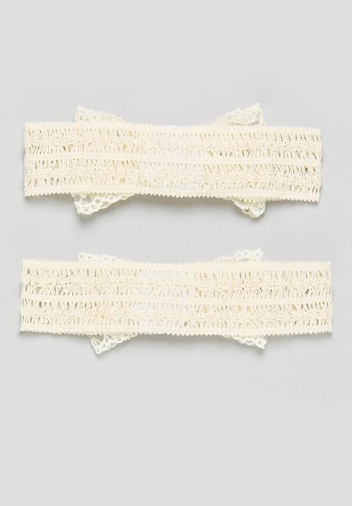 Pop Candy - 2 Pack bowknot hair band set-beige