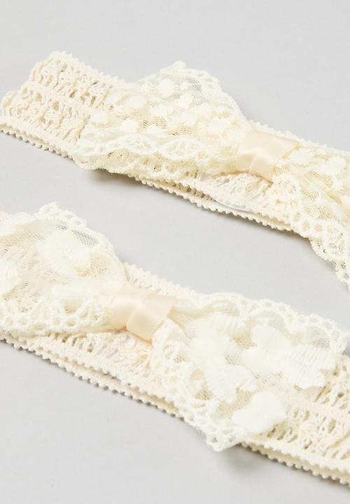 Pop Candy - 2 Pack bowknot hair band set-beige