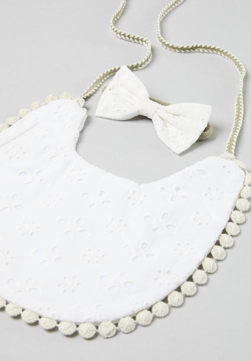 Pop Candy - Bib and hair band set-white