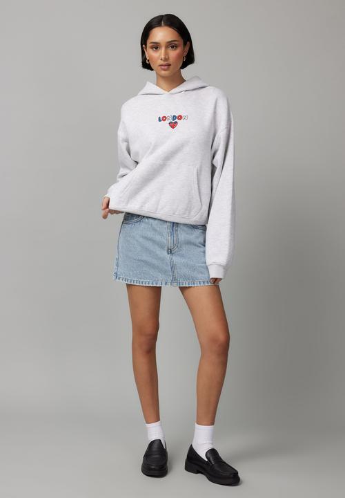 Factorie - Graphic Hoodie - Silver Marle/Lnd Icons