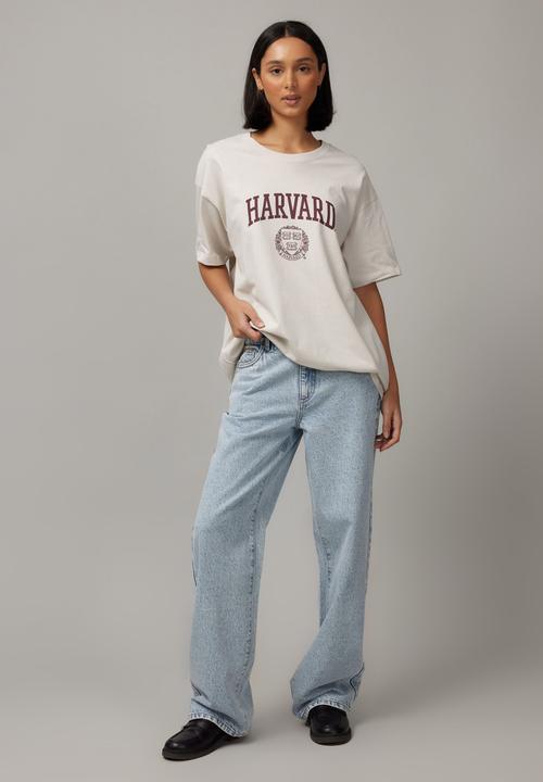 Factorie - Har Baggy Graphic Tee - Lcn Har Dove Grey/Harvard