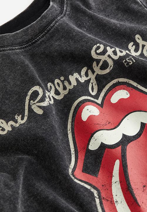 H&M - Printed T-shirt - washed black