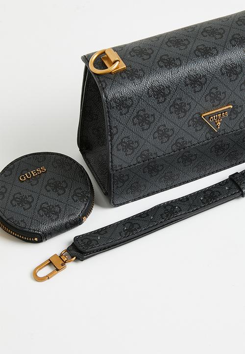 GUESS - Alexie crossbody flap - black logo