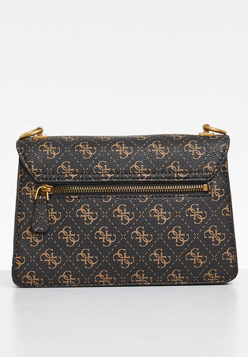 GUESS - Alexie crossbody flap-brown logo