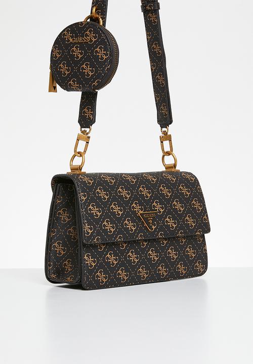 GUESS - Alexie crossbody flap-brown logo