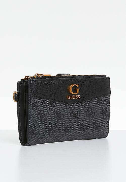 GUESS - Nell logo slg zip organiser bag - black