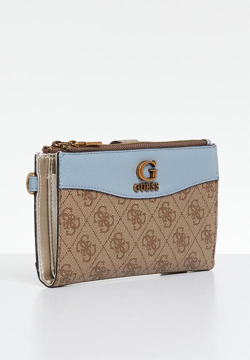 GUESS - Nell logo slg zip organiser bag - latte