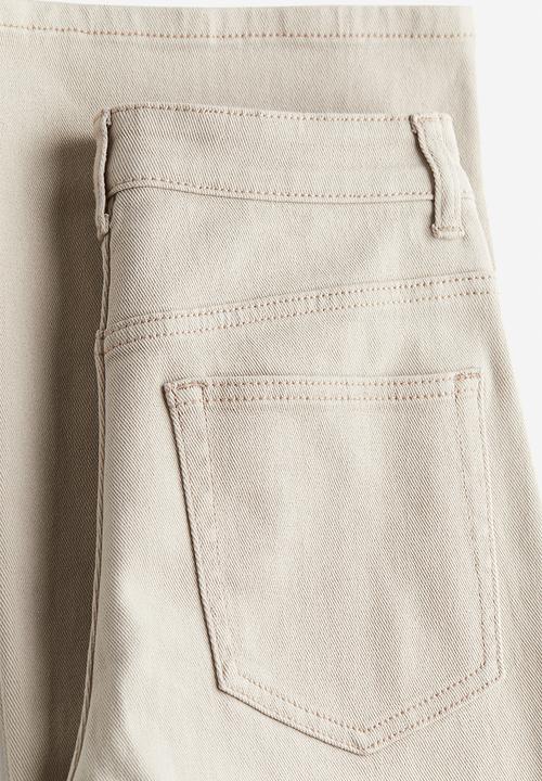 H&M - Wide twill trousers - light beige