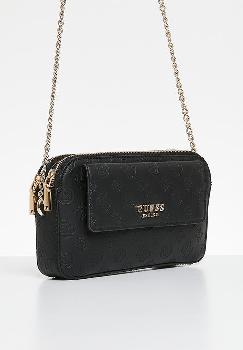 GUESS - Sirrah double zip crossbody bag-black logo