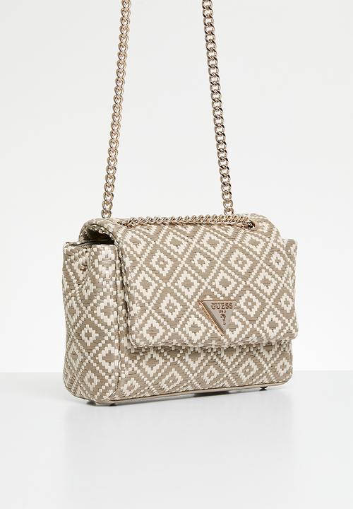 GUESS - Rianee convertible crossbody flap bag - taupe