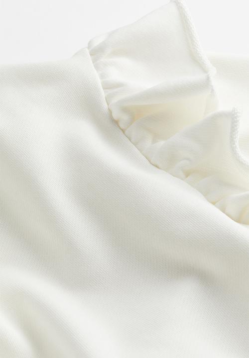 H&M - Oversized frill-trimmed sweatshirt - cream