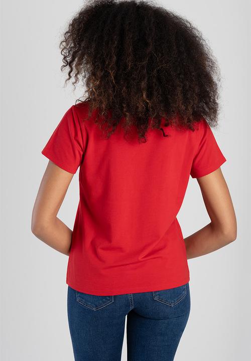 SISSY BOY - Lucille: Regular Fit Multi-Technique Logo Top - Red 