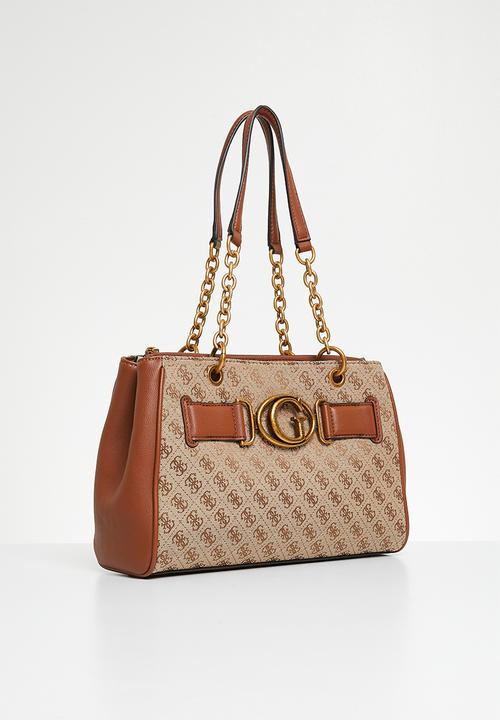 GUESS - Aviana luxury satchel bag - latte/brown