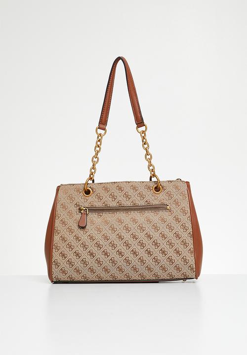 GUESS - Aviana luxury satchel bag - latte/brown